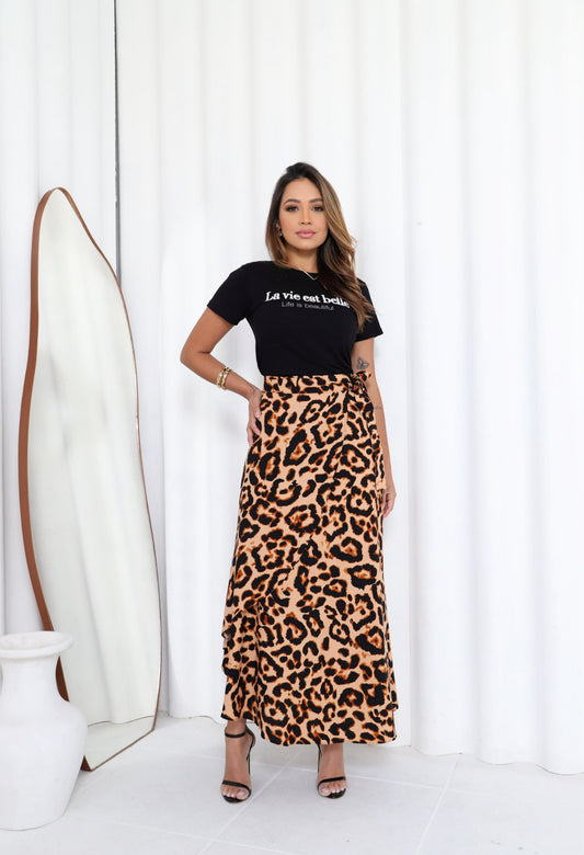 ANIMAL PRINT ENVELOPE SKIRT